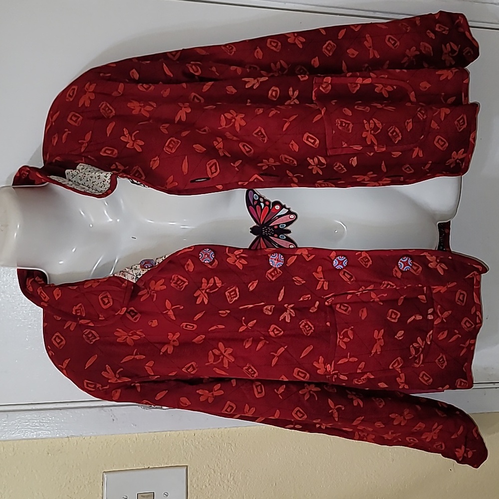 Patchwork Jacket Small Quilted Design All Over Fl… - image 5